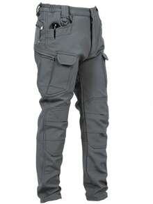 Men's Winter Soft Shell Fleece - Lined Charging Pants - Windproof, Waterproof & Thickened For Outdoor & Mountaineering - 02 - 查看 2