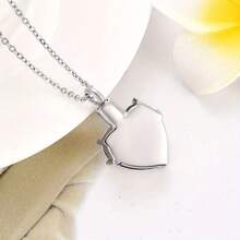 Crystal Heart Cremation Jewelry Memorial Urn Necklace For Ashes, Stainless Steel Ash Holder Pendant Keepsake Gift Charms Accessories For Human Pet - Silver - View 6
