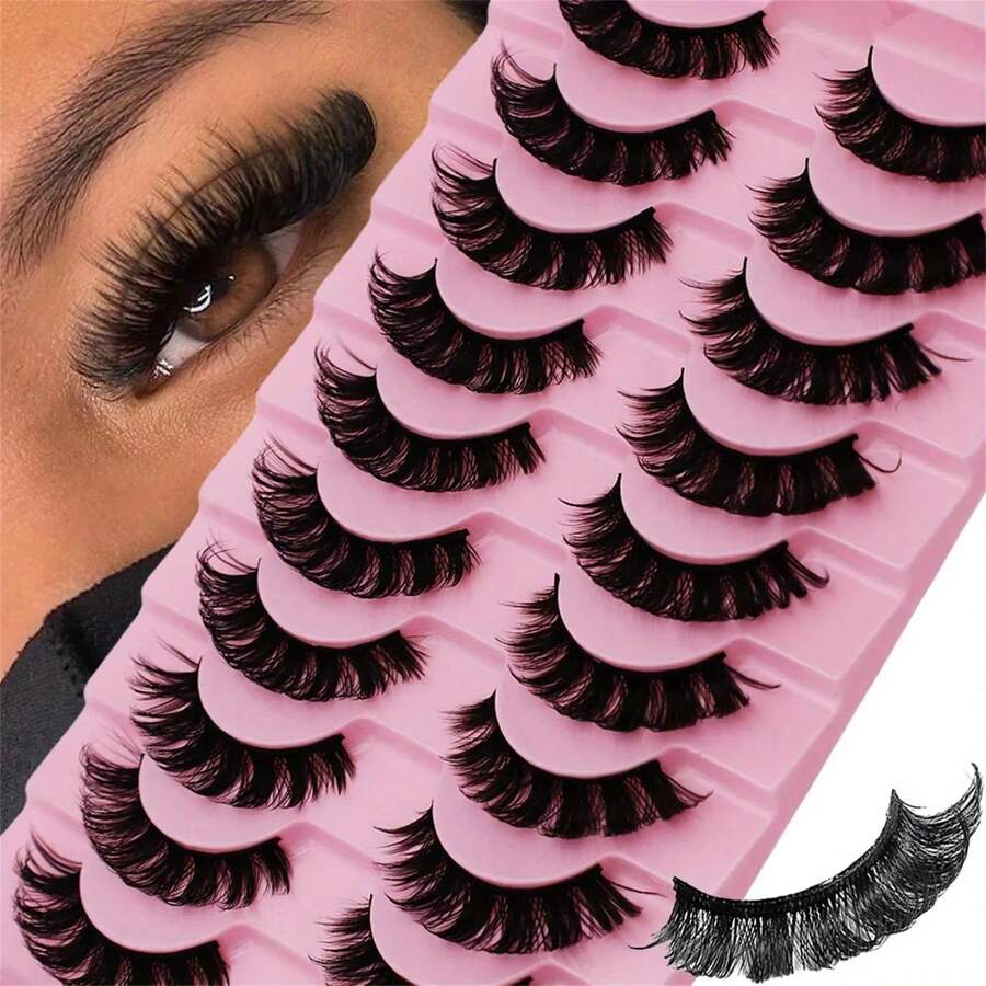 3Boxes(30Pairs) DD Curl Russian Strip Lashes Fluffy Volume False ...