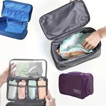 Travel Packing Organizer - Lightweight Oxford Fabric Zipper Storage Bag For Underwear, Socks & Accessories, Compact Multi-Compartment Solution, Purple, Ideal For Luggage & Suitcases, Packing Cube|Versatile Packing Solution|Durable Zipper Closure, Travel Bag Bag For School School Accessories School Stuff