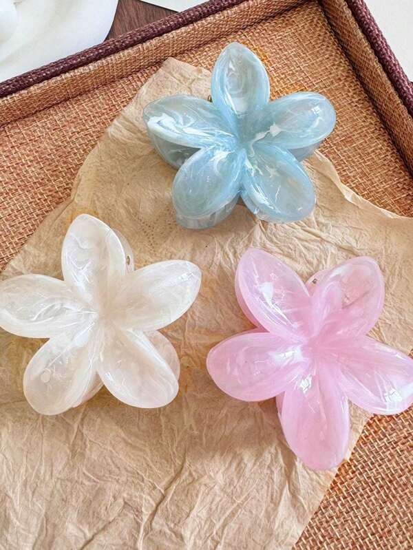 3pcs Summer Hawaiian Flower Hair Clips, Solid Color Hibiscus Hair Clips, Suitable For Fine Hair, Adorable Hair Clips, Suitable For Thick Hair, Tropical Beach Hair Accessories, Festival Gift For Girls Hair Claw Hair Jaw Clip Hair Clamps Hair Clutch Hair Catcher Clip Fall Winter Claw Clip For Vacation Outfits Woman