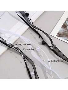 1pc Handmade Beaded Faux Pearl Ribbon, Fresh Flower Bouquet Ribbon, Crafty Ribbon For Gift Wrapping, DIY Cake Box Decor (Excluding Plastic Spool),Christmas - Multicolor - View 10