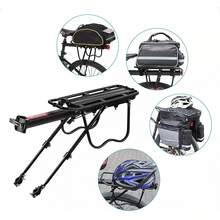 Universal Adjustable Bike Cargo Rack, Rear Bike Rack Cargo Rack Alloy Luggage Carrier Bicycle 110 Lbs Capacity Holder, Bicycle Luggage Carrier Racks With Reflective Logo - Black - View 9