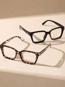 4pcs Blue Light Blocking Glasses - Fashion Square Fake Eyeglasses, Face-Flattering,Anti Ray Computer Gaming Glasses, Blue Blockers Glasses For Women/Men,Daily Versatile School Style - Multicolor - View 4