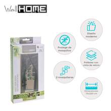 Bộ 2 màn chống muỗi bằng polyester màu đen có băng dính Velcro của Well Home - Kích thước 75x220cm. Miễn phí vận chuyển 24/72h. - màu đen - Xem 2