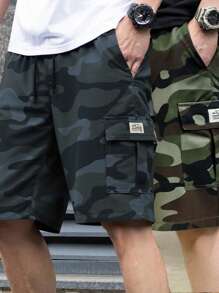 2 pièces/Set [Remise limitée] Meilleures Shorts cargo américains imprimés à motif camouflage multipoches, entrejambe de 5 pouces, shorts d'été sport et décontractés confortables pour hommes