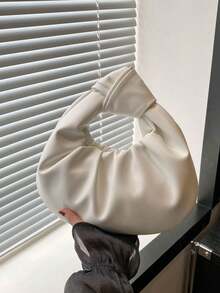 2025 حقيبة منمنمة سحابية مكرمشة للنساء بملمس ناعم، حقيبة تسوق صغيرة ذات تصميم بسيط وطازج للصيف الجديد