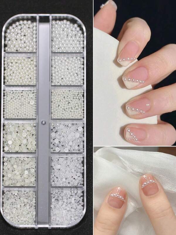 Mini Pearl Nail Art Jewelry, New Style Nail Decorative Accessories, Viral Net Celebrity Nail Supplies Spherical 3D Nail Decor Pearls