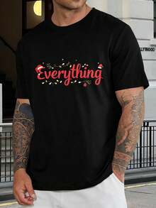 Camisetas de Navidad para Parejas a Juego - 'Lo Tengo Todo' 'Todo' Camisetas - Pijamas Navideños - Camisetas Navideñas Familiares - Regalos Navideños Perfectos para Parejas - Negro - Ver 1