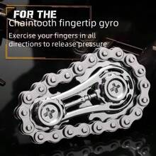 Novos brinquedos de corrente com múltiplas engrenagens, giroscópio de dedo com corrente de bicicleta de metal, brinquedos antiestresse