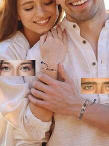 1 pulsera personalizada con foto, pulsera de cadena de acero inoxidable con foto grabada con láser, pulsera de pareja con foto personalizada, estilo de moda con imagen del ojo, regalo de joyería para pareja. Regalos para el Día de San Valentín, Día de la Madre, Día del Padre, Oro, Plata, Negro, Elegante, Colorido, Vintage, Unisex, Hipster, Simple, Casual, Personalizado, Único, Regalos ideales para él, Regalos ideales para ella, Ella, Novio, Novia, Papá, Mamá, Familia, Amigos, Para aniversarios, Para cumpleaños, Para graduación, Para baile de graduación, Para fiestas, Joyería para mujer, Útiles escolares, Vuelta a la escuela, Para la oficina, Para la escuela, Para el aula, Para regalos de maestros, Para la universidad, Para colegas, Para dormitorios, Para maestros, Para niños y niñas, Para adolescentes, Estudiantes de secundaria, Estudiantes de preparatoria, Estudiantes universitarios, Estudiantes de primer año, Estudiantes de segundo año, Estudiantes de grados inferiores