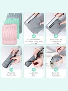 1pc Heat-Resistant Silicone Mat Cover, Portable Travel Mat Cover, Suitable For Salon, Beauty, Travel Essentials,For Holiday Beach, Bathroom Collection, Bedroom Collection, Large Capacity ,Makeup Bag - Multicolor - View 4