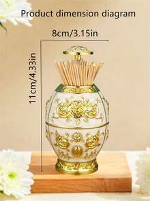 1pc Nordic Automatic Push Type Toothpick Box, Home Creative Toothpick Rack, Fashionable High-End Toothpick Rack In Hotel And Restaurant, Automatic Intelligent Toothpick Dispenser, Toothpick Storage Box, Kitchen And Dining Table Supplies - White - View 8