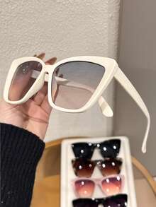 5pcs/Set Oversized Cat Eye Full Frame Glasses, Bright Color Scheme, Y2K All-Match Eyeglasses Combo, Travel Essential, Suitable For Dates And Outings In Summer - 5pcs 多色 - 查看 2