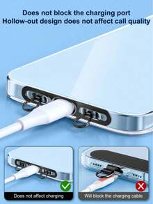 不锈钢侧装式手机夹手机腕带配件 侧装式双扣垫圈 超薄背贴 防丢牢固连接垫圈 双扣双耳手机夹腕带 金属垫圈 - 彩色 - 查看 4