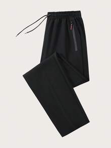 3 pièces Pantalon d'été léger et respirant pour hommes, séchage rapide, pantalon décontracté pour activités de plein air et port quotidien, coupe droite avec taille élastique, noir, printemps - Noir - Voir 2