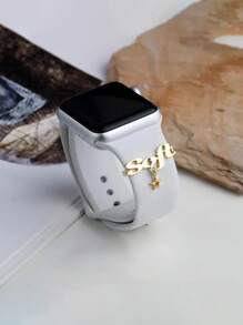 Customized 1pc Personalized Name Watch Accessory, Customized Glamorous Gold Watch Strap, Gift For Valentine's Day, Christmas, School, Her, Father's Day, Birthday, Halloween (Customization Note: Only English Is Accepted, Other Languages Will Be Translated To English),School Supplies,Back To School,School Gift,For Office,For School,For Classroom,For Teacher Gifts,For University,For Colleague,For Dorm Rooms,For Teacher,For Boys And Girls,For Teenagers,Junior High School Students,Middle School Students,High School Senior High School Students,College Students,University Students,Freshman,Sophomore,Underclassmen,Delicate Romance, Urban Chill, Look Glamour