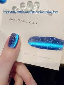 annies 5毫升 1支 特殊气泡水玻璃珠猫眼磁性凝胶指甲油，可卸除UV/LED，新款闪亮蓝色水晶猫眼凝胶美甲沙龙DIY - 彩色 - 查看 6