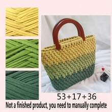 300g/90m 100% Fil de t-shirt en polyester, tissu élastique pour les chemises au crochet, fil de tissage épais fait main, utilisé pour le crochetage de sacs/paniers/tapis, la décoration d'intérieur, les artisanat fait main (les produits de crochet finis doivent être faits à la main)