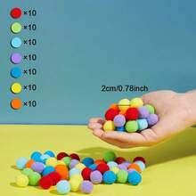 1 Set Pom Pom Sorting Tubes Color Matching Toys, Children Colorful Plush Ball Card Pairing Educational Toys, Color Recognition, Focus, Fine Motor Skills Development - Multicolor - View 11