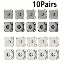 Set de 20 piezas/4 piezas/10 piezas de Botones magnéticos para coser, botones magnéticos invisibles de dibujos animados, botones magnéticos de flor de ciruelo, botones para coser, botones invisibles de metal para coser, cierres de billetera, para manualidades DIY, billetera, bolso, mochila, accesorios, set de botones para manualidades de 14mm