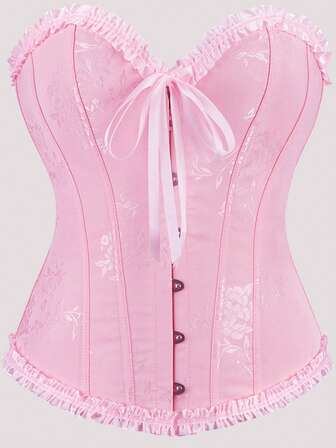 Gothic Corset Overbust Corselet Boned Lace Up Slimming Waist Belt Tummy Control