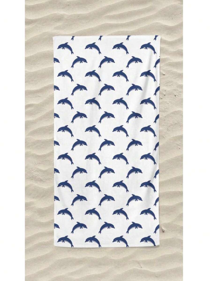 Printed Beach Towel - Beige - View 1