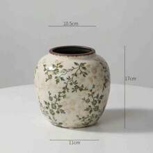 Rustykalny zabytkowy ceramiczny wazon na kwiaty, nowy chiński styl świeży i prosty kwiatowy uchwyt na wodę do salonu, gabinetu, biura