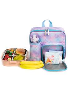 Kids Fashionable Outdoor Unicorn Insulated Lunch Backpack With Water Bottle Holder, Adjustable Straps, Durable Handle, Waterproof Lining, Easy To Clean, Reusable Lunch Bag