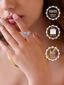 S925 Sterling Silver Moonstone Women's Adjustable Thumb Ring, Victoria Vintage Style Hypoallergenic Nickel Free, Retro Floral, Lucky, Faith, Mother's Love Ring, Bohemian Vintage Style, Daily, Party, Holiday, Valentine's Day, Halloween, Easter Gift, Comes With Gift Box - Star - View 6