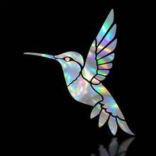 1 件优雅蜂鸟乙烯基贴花，全息车窗保险杠贴纸，适合自然生活爱好者 - 均碼 - 查看 6