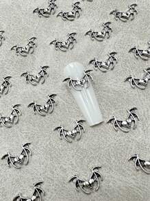 20pcs/Pack 3D Bat Wing Nail Art Decor, Unique Gothic Style Nail Jewelry