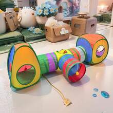 彩虹隧道系列猫隧道 DIY组装 可折叠猫隧道玩具 互动猫隧道玩具 新型智能猫玩具