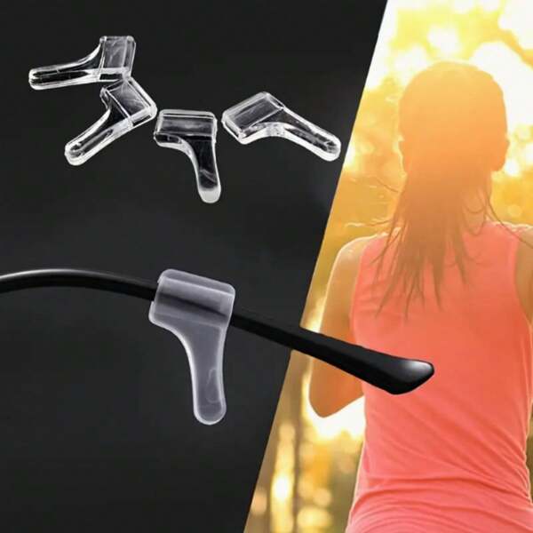 2/6/10 pezzi Set accessori per occhiali in silicone trasparente antiscivolo, ganci fissi a prova di caduta, anti-allentamento, adatti per sport come basket, corsa, fitness in vari scenari