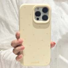 Polka Dot Anti-Drop Minimalist Fresh Phone Case - Yellow - View 3