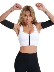 1 par, Nuevas prendas de modelado para mujer para primavera y verano, cubiertas para brazos propensas al sudor para deportes al aire libre, equipo de protección para fitness, mangas para brazo resistentes al sudor, tirantes reductores de brazo, adecuado para fitness, yoga y accesorios de gimnasio - Multicolor - Ver 5