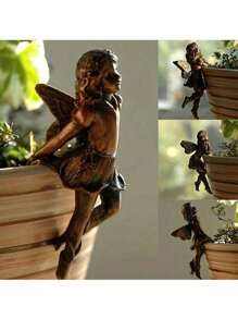 4pcs/Set Adorable Butterfly Fairy Garden Pot Hanger Decor, Suitable For Gifting And Pot Planting
