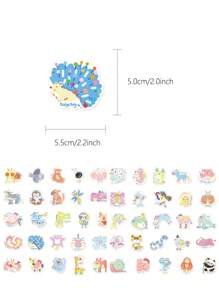 50pcs Colourful Graffiti Small Animal Stickers Laptop Handbook Mobile Phone Case Decoration Stickers