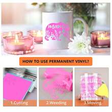Permanent Adhesive Vinyl, 14 Pack Glossy, 12 X 10 Inches, For Craft Projects Permanent Adhesive Vinyl Sheets, Bundle For Silhouette Cameo Cutting Machines - Mixed Colors - View 8