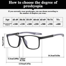 5 Stücke rechteckige leichte Lesebrille mit farbigen Bügeln, rutschfestes Design, minimalistische und Lesebrille für Männer und Frauen