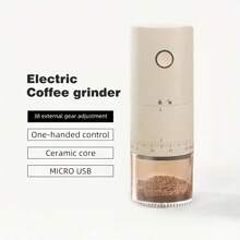 RAF Portable Electric Coffee Grinder - USB Charged 1500mAh, 38-Step Adjustment, Holds Up To 25g (4.06oz) For Espresso/Drip/Cold Brew, With 18650 Lithium Battery, Minimalist Black And White Design, Modern Kitchen Gadget | Rechargeable Coffee Grinder, Espresso Coffee Grinder**