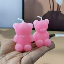 1 件小可爱熊图案 15 克迷你香薰蜡烛