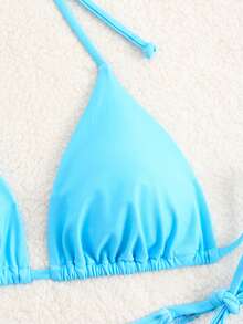 Floral Print Twist Knot Back Bikini Set, Vacation Beach - Multicolor - View 5