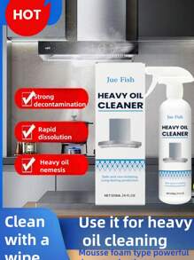 Multi-Purpose Heavy Duty Foam Cleaner, Removes Kitchen Grease & Oil Stains, Protects Cookware