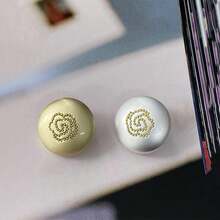 10pcs 12mm Gold Round Small Button Suitable For Shirts, Fashionable Rose Design Clothes Decoration Button, DIY Sewing Accessories Metal Button For Coat - Multicolor - View 9