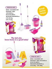 6pcs/9pcs Children Cleaning Set, Roleplay For Boys And Girls, Realistic Mini Cleaning And Organizing Tools Playset - Broom, Mop, Bucket Toys Combo, Random Style, Back To School/Christmas Gift