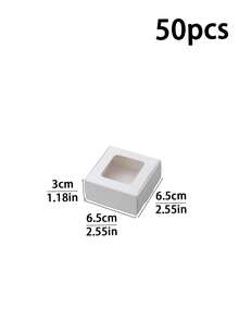 20件/30件/50件烘焙甜点包装盒，蛋糕、松饼、蛋挞、外卖盒 - 白卡纸，各种尺寸，带窗口，适合派对礼物 - 彩色 - 查看 19