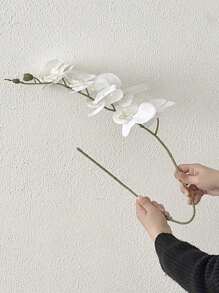 1 pièce de 96 cm/37,7 pouces Tiges artificielles d'orchidée Phalaenopsis blanches, fleurs en latex Cymbidium au toucher naturel, convenant à la décoration de mariage, aux accessoires de fond pour mariée, aux bouquets, aux corsages, aux couronnes, à la décoration de fête, aux centres de table, à Noël, Halloween, Thanksgiving, la rentrée des classes, la Saint-Valentin, la Fête des Mères, la Remise des diplômes, l'Arbre à Argent