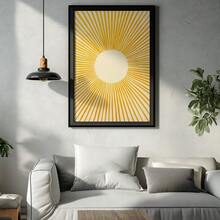 1 件无框现代旭日墙饰：波西米亚风极简主义阳光海报，抽象中世纪装饰印刷品 - 彩色 - 查看 4