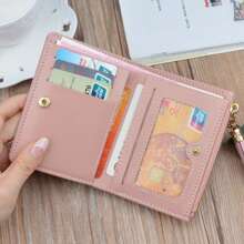 Fashion Wallets, Women's Wallets, Short Wallets, Portable Pouches, Small Handbags, Women's Card Holders, PU Leather, Foldable Coin Purses